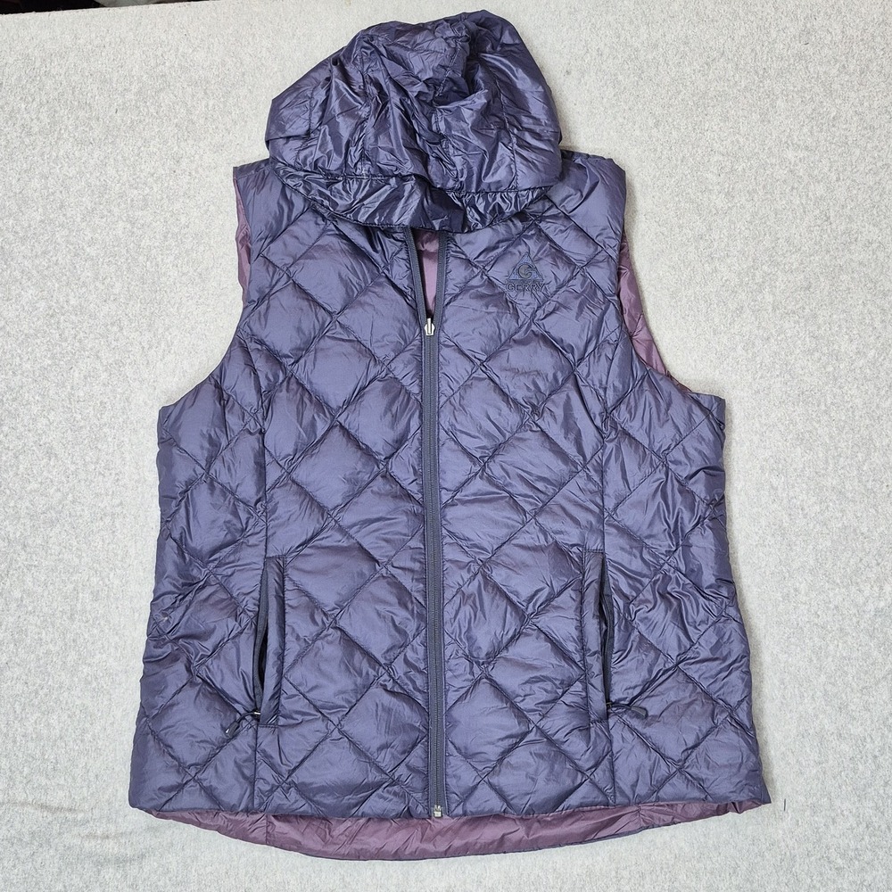 Gerry Women Jacket XXL Purple Down Duck Puffer Vest Quilted Reversible READ